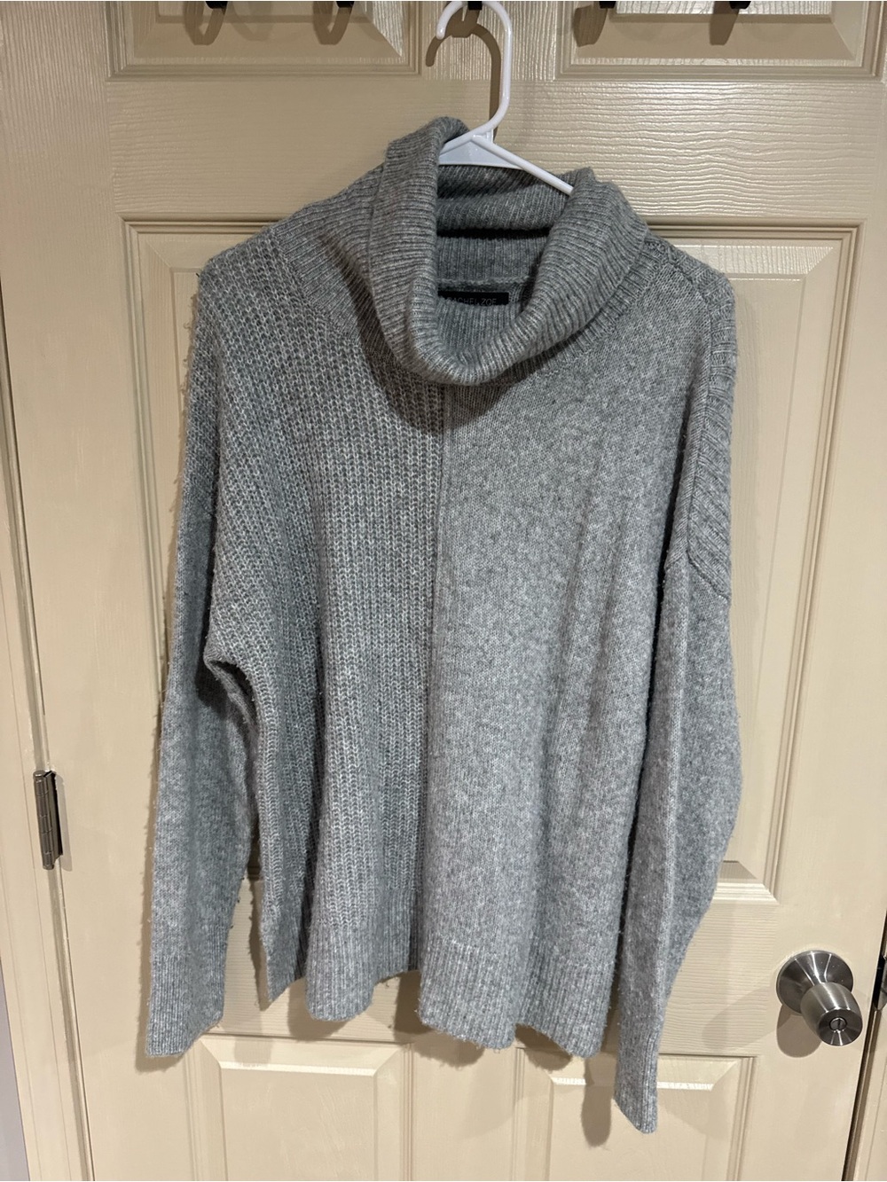 Rachel Zoe Light Gray Cowl Neck Wool Blend Sweater